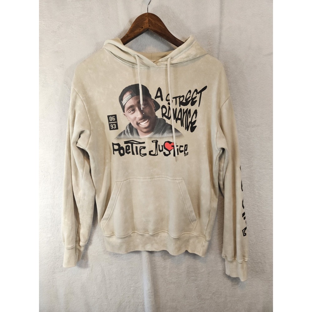 Chemistry Tupac Shakur Small Beige Hoodie Sweatshirt Poetic Justice Movie EUC